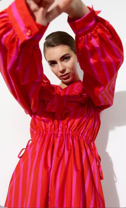 Lucinda dress red stripe