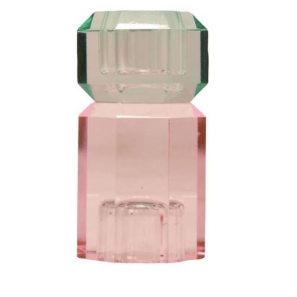 Hovedbilde Krystall lysestake pink/light mint
