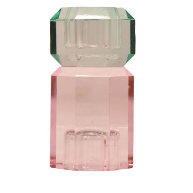 Hovedbilde Krystall lysestake pink/light mint