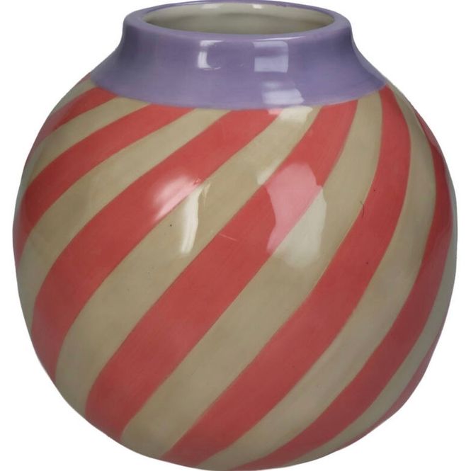 Hovedbilde Vase Stripe Pink 16x16x16cm