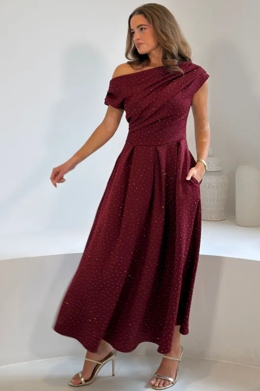 Betty red Gold bling dress