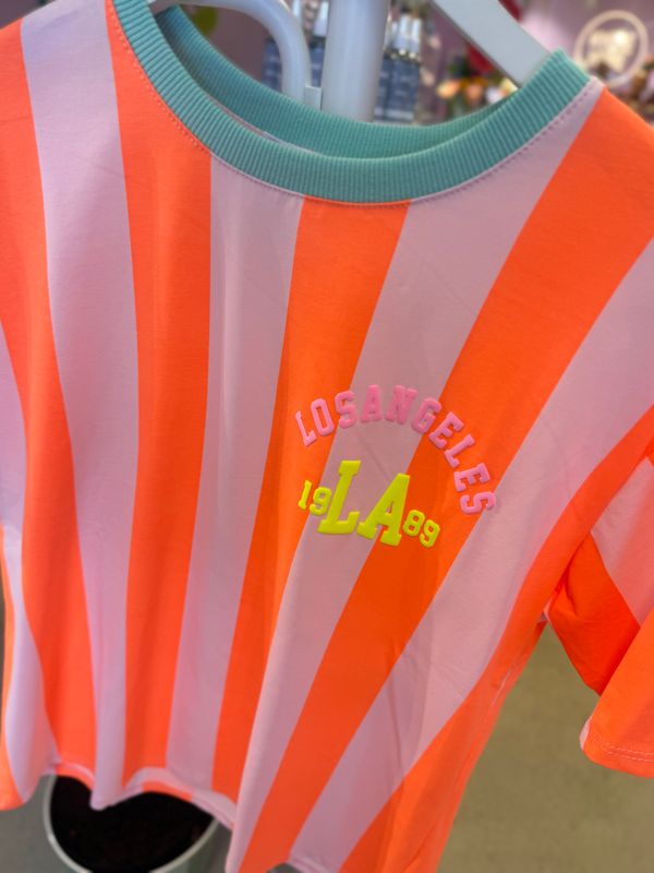 rose orange stripe shirt