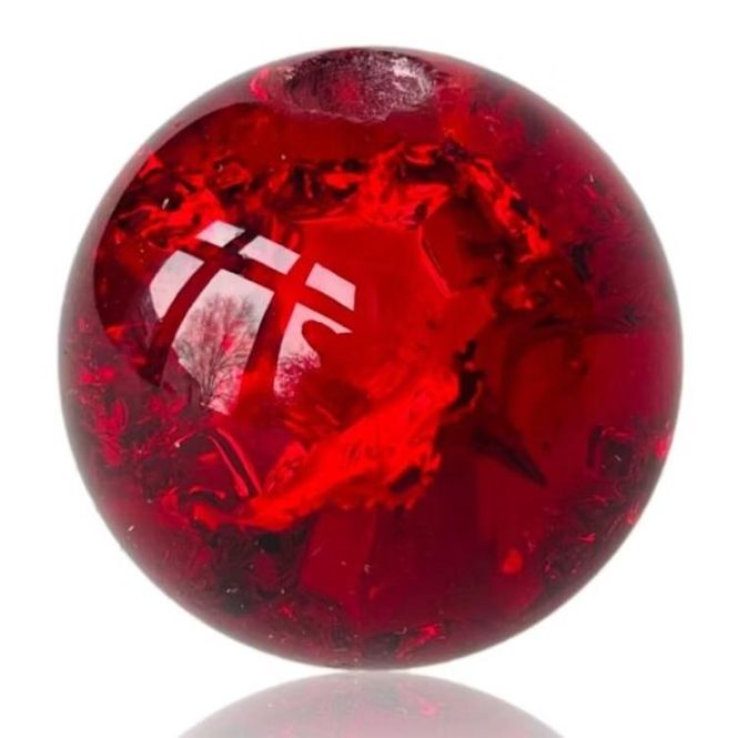 Hovedbilde Broken rød glass kule 3 cm