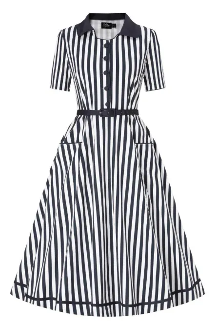 Hovedbilde White black stripe dress