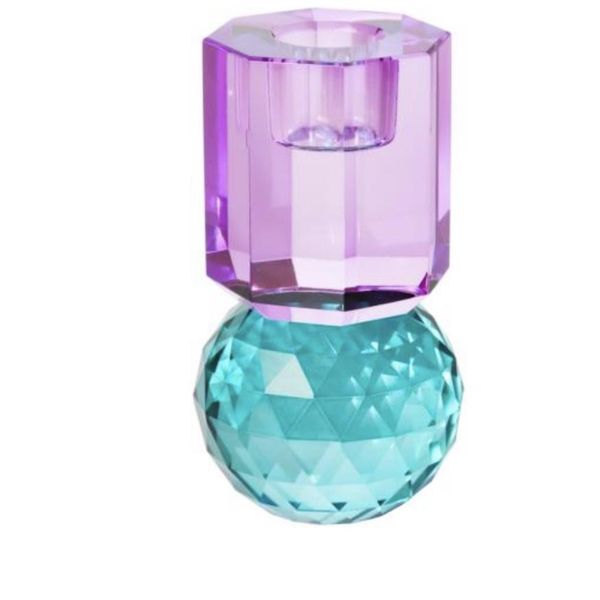 Hovedbilde Krystall lysestake violet/petrol 