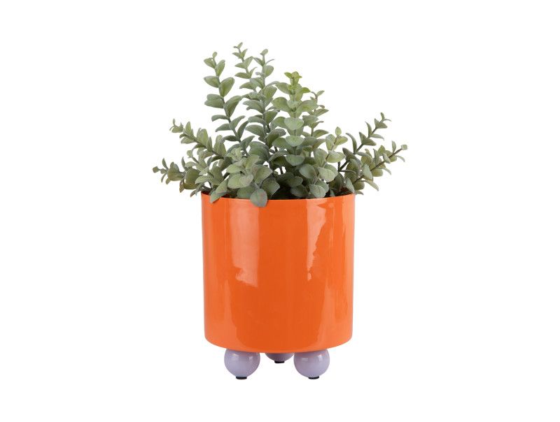 plant pot brigt orange purple medium