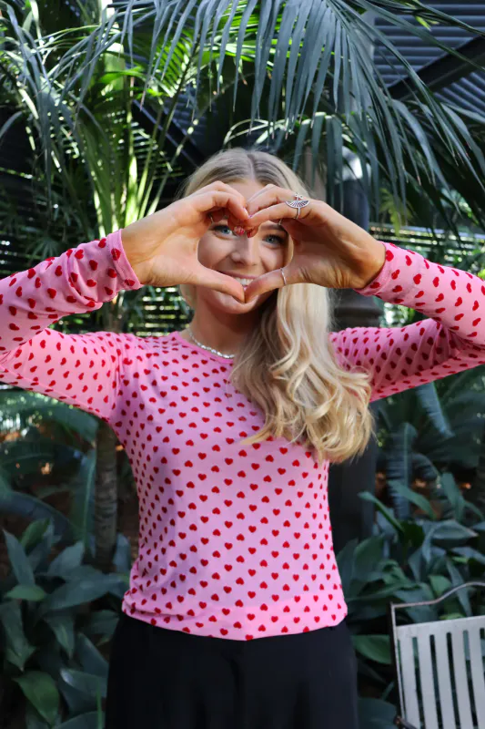 Mesh pink heart 