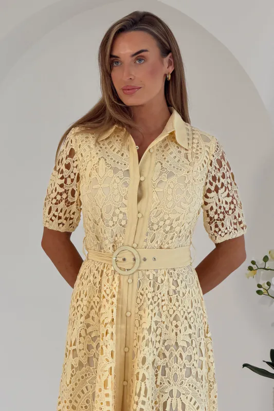 Yellow lace dress