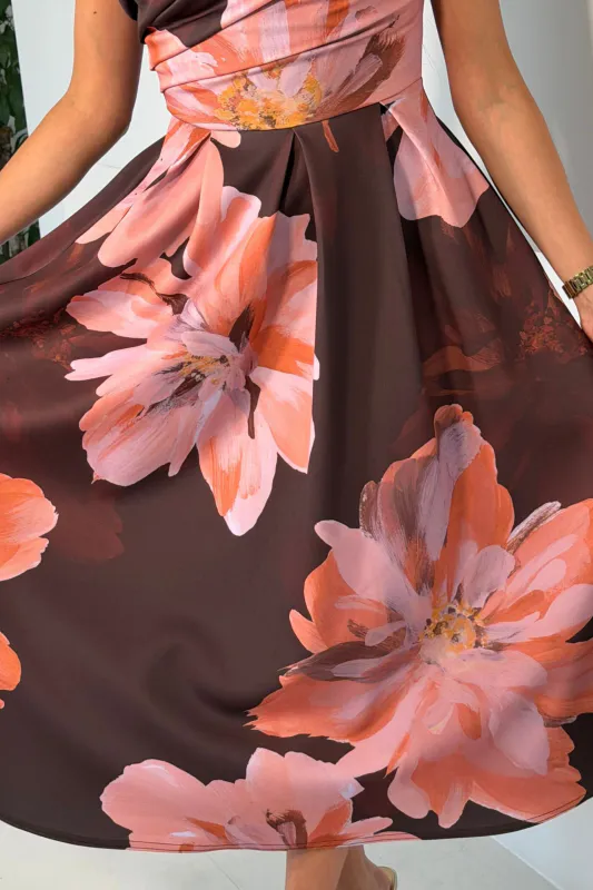 Betty flower begundy dress