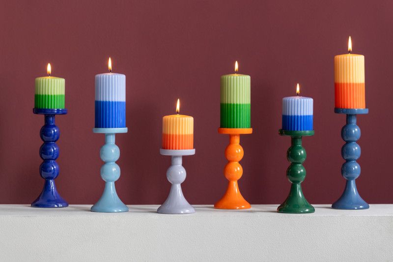 Candleholder funky retro green