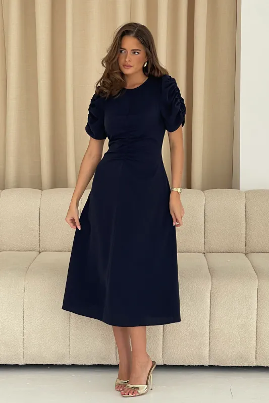 Aileen navy dress