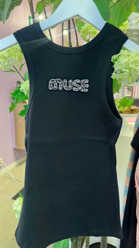 Muse rib black singlet